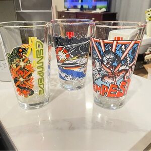 3 Atari Drinking Glasses 12 Ounce Tempest, Centipede, Asteroids: